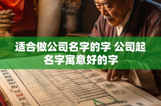 适合做公司名字的字 公司起名字寓意好的字