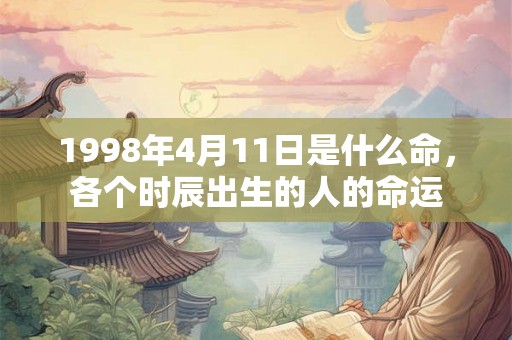 1998年4月11日是什么命，各个时辰出生的人的命运
