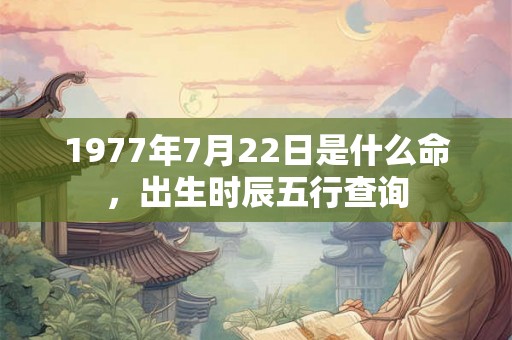 1977年7月22日是什么命，出生时辰五行查询