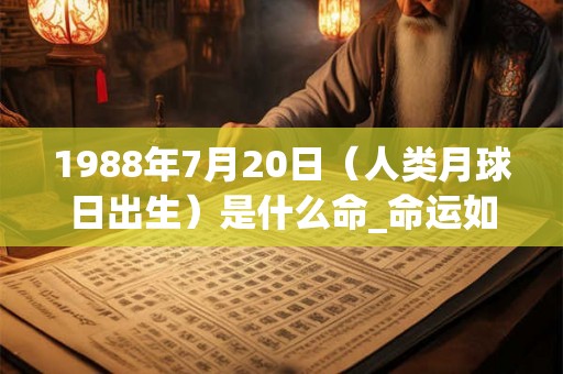 1988年7月20日（人类月球日出生）是什么命_命运如何