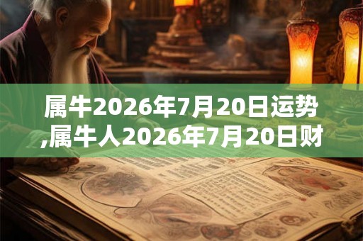 属牛2026年7月20日运势,属牛人2026年7月20日财运,生肖牛2026年7月20日运势