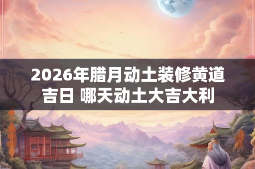 2026年腊月动土装修黄道吉日 哪天动土大吉大利