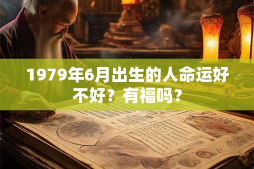 1979年6月出生的人命运好不好？有福吗？