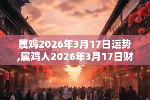 属鸡2026年3月17日运势,属鸡人2026年3月17日财运,生肖鸡2026年3月17日运势