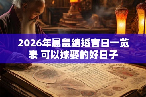 2026年属鼠结婚吉日一览表 可以嫁娶的好日子