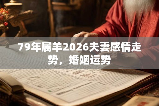 79年属羊2026夫妻感情走势，婚姻运势