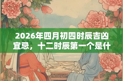 2026年四月初四时辰吉凶宜忌，十二时辰第一个是什么时辰？