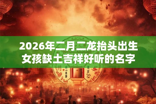 2026年二月二龙抬头出生女孩缺土吉祥好听的名字