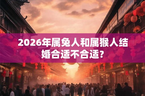2026年属兔人和属猴人结婚合适不合适? 2026年属兔人和属猴人结婚合适不合适?