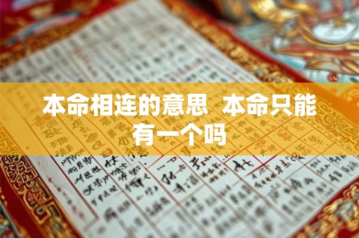本命相连的意思 本命只能有一个吗 本命相连的意思 本命只能有一个吗