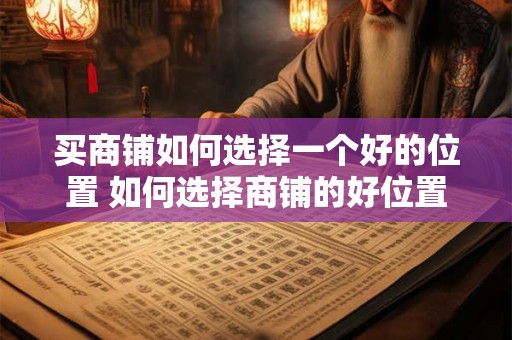 买商铺如何选择一个好的位置 如何选择商铺的好位置