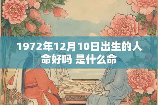1972年12月10日出生的人命好吗 是什么命
