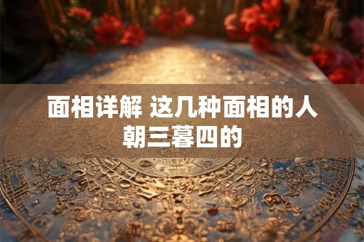 面相详解 这几种面相的人朝三暮四的 面相详解 这几种面相的人朝三暮四的