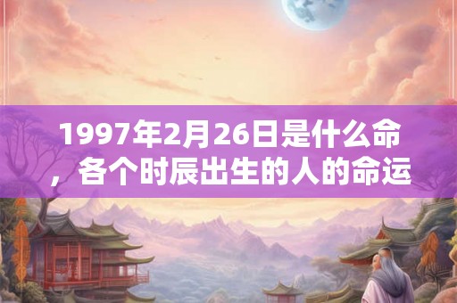 1997年2月26日是什么命，各个时辰出生的人的命运