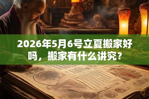 2026年5月6号立夏搬家好吗，搬家有什么讲究？