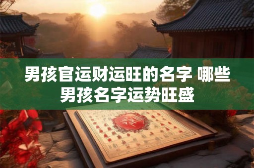 男孩官运财运旺的名字 哪些男孩名字运势旺盛