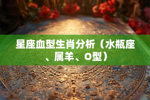 星座血型生肖分析（水瓶座、属羊、O型）