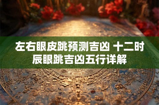 左右眼皮跳预测吉凶 十二时辰眼跳吉凶五行详解