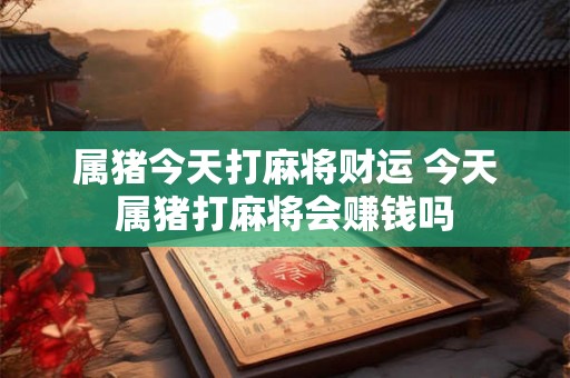 属猪今天打麻将财运 今天属猪打麻将会赚钱吗
