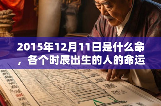2015年12月11日是什么命，各个时辰出生的人的命运
