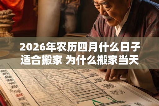2026年农历四月什么日子适合搬家 为什么搬家当天不能午睡