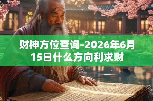 财神方位查询-2026年6月15日什么方向利求财