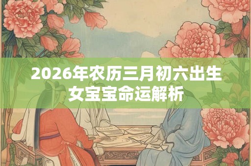 2026年农历三月初六出生女宝宝命运解析