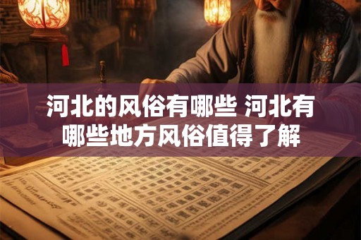 河北的风俗有哪些 河北有哪些地方风俗值得了解
