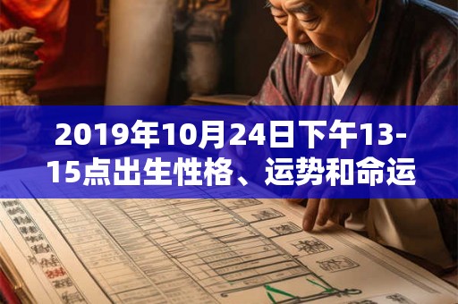 2019年10月24日下午13-15点出生性格、运势和命运