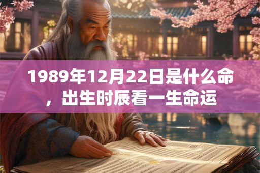 1989年12月22日是什么命，出生时辰看一生命运