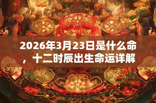2026年3月23日是什么命，十二时辰出生命运详解
