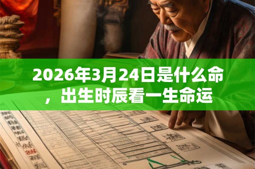 2026年3月24日是什么命，出生时辰看一生命运