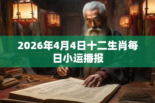 2026年4月4日十二生肖每日小运播报