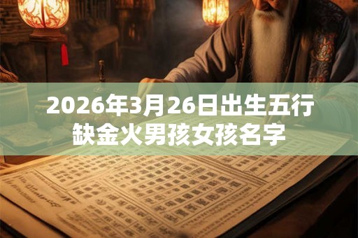 2026年3月26日出生五行缺金火男孩女孩名字