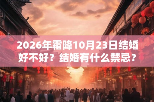 2026年霜降10月23日结婚好不好？结婚有什么禁忌？