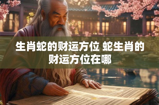 生肖蛇的财运方位 蛇生肖的财运方位在哪