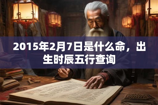 2015年2月7日是什么命，出生时辰五行查询