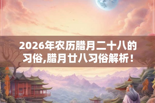 2026年农历腊月二十八的习俗,腊月廿八习俗解析! 2026年农历腊月二十八的习俗,腊月廿八习俗解析!