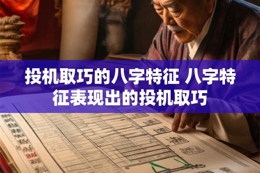 投机取巧的八字特征 八字特征表现出的投机取巧