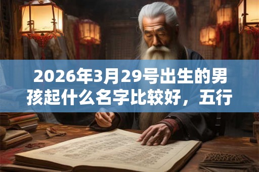 2026年3月29号出生的男孩起什么名字比较好，五行属什么
