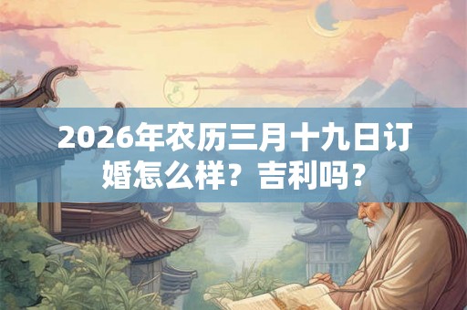 2026年农历三月十九日订婚怎么样?吉利吗? 2026年农历三月十九日订婚怎么样?吉利吗?