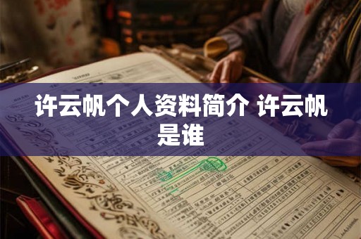 许云帆个人资料简介 许云帆是谁 许云帆个人资料简介 许云帆是谁