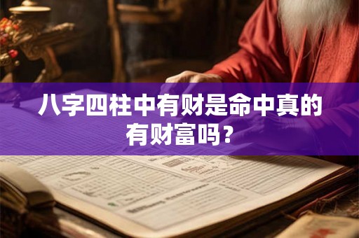 八字四柱中有财是命中真的有财富吗？