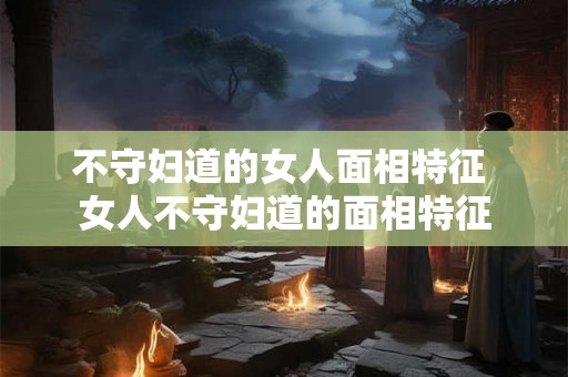 不守妇道的女人面相特征 女人不守妇道的面相特征