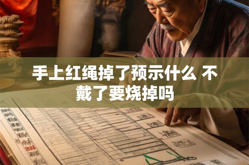 手上红绳掉了预示什么 不戴了要烧掉吗