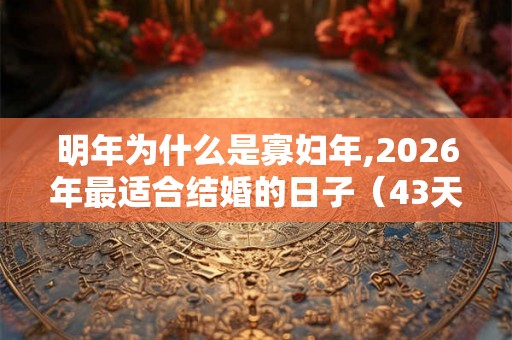 明年为什么是寡妇年,2026年最适合结婚的日子（43天）