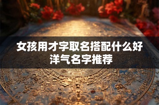 女孩用才字取名搭配什么好 洋气名字推荐