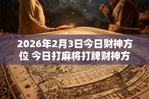 2026年2月3日今日财神方位 今日打麻将打牌财神方位