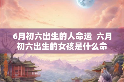 6月初六出生的人命运  六月初六出生的女孩是什么命
