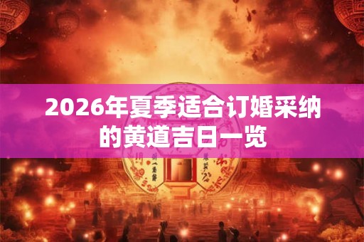 2026年夏季适合订婚采纳的黄道吉日一览